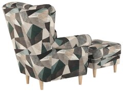 Fotoliu Astrid tapitat culoare verde crem, fotoliu Astrid nou